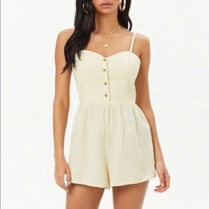 Pastel Yellow Button Up Romper